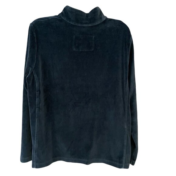 Eddie Bauer Black Velour Quarter Zip Pullover Womens XL - Picture 3 of 10